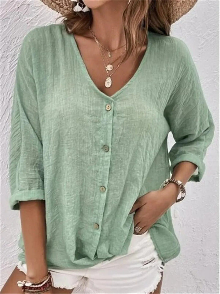 Iseline | Blouse boutonnée — Vert d&
