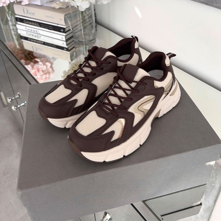 Jocelyne | Baskets massives beige et marron