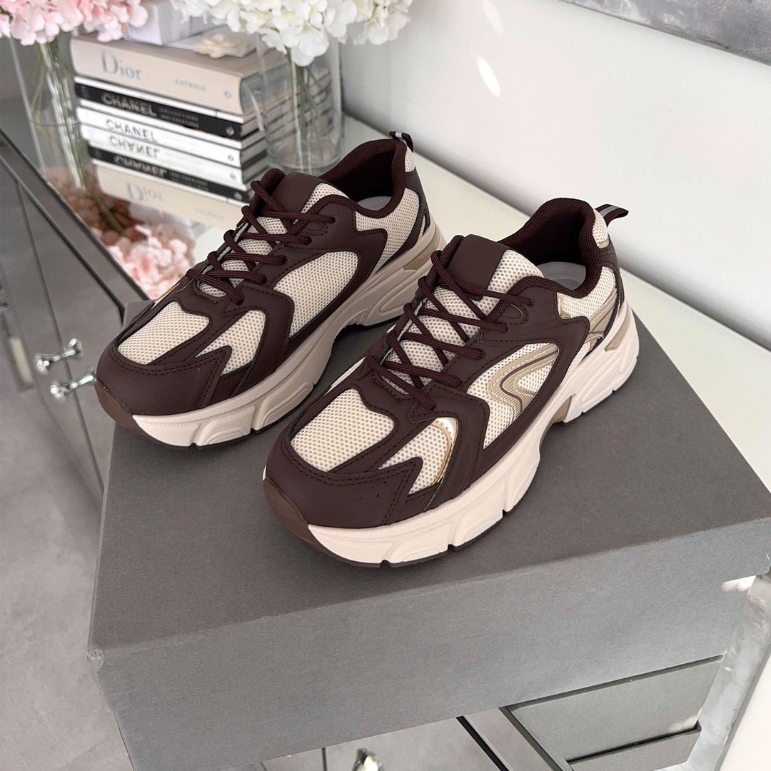Jocelyne | Baskets massives beige et marron
