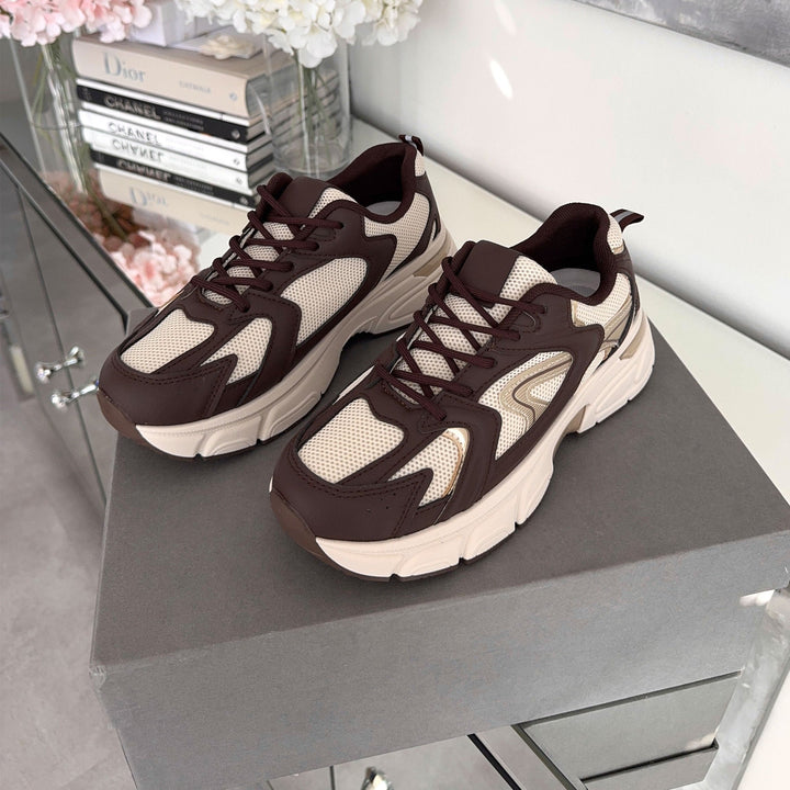 Jocelyne | Baskets massives beige et marron