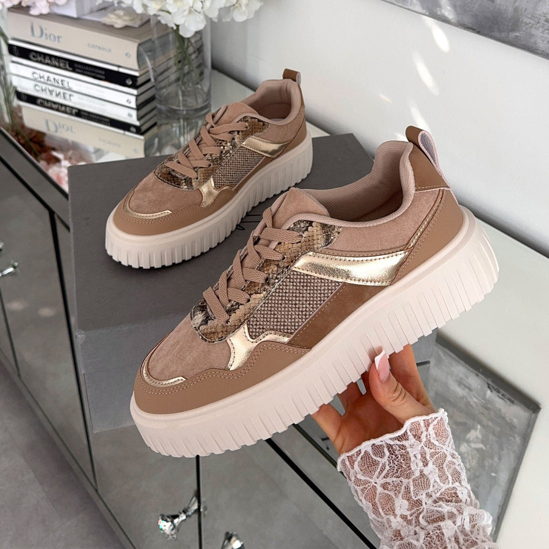 Maud | Baskets taupe confortables