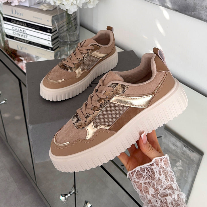 Maud | Baskets taupe confortables