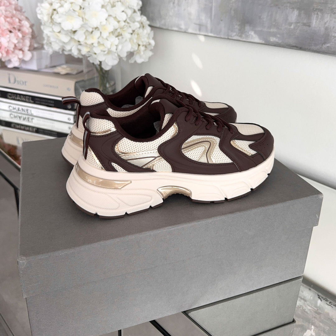 Jocelyne | Baskets massives beige et marron