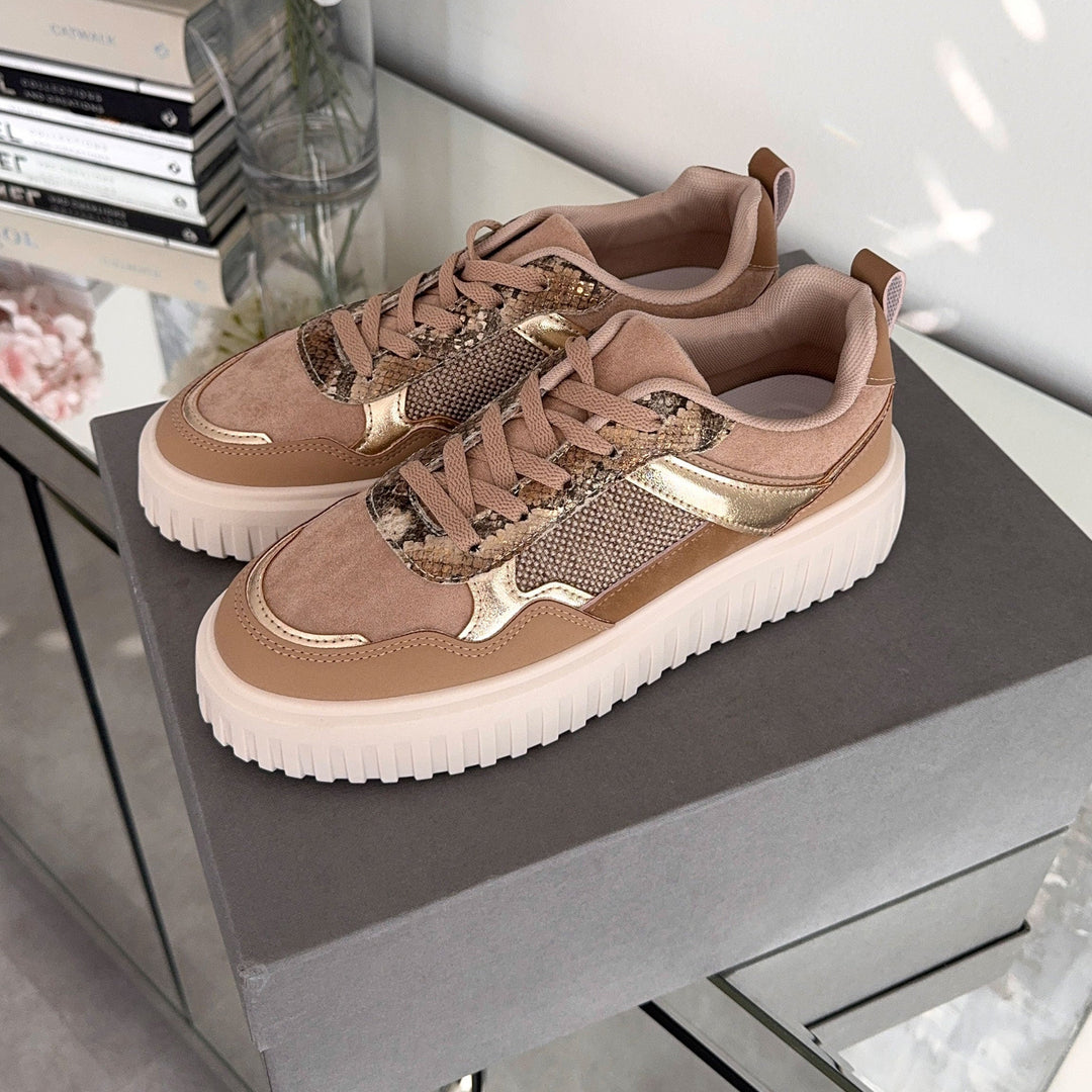 Maud | Baskets taupe confortables