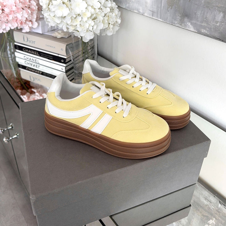 Sabrina | Baskets jaunes à plateforme