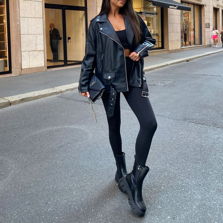 Lucie | Bottines noires à semelle épaisse