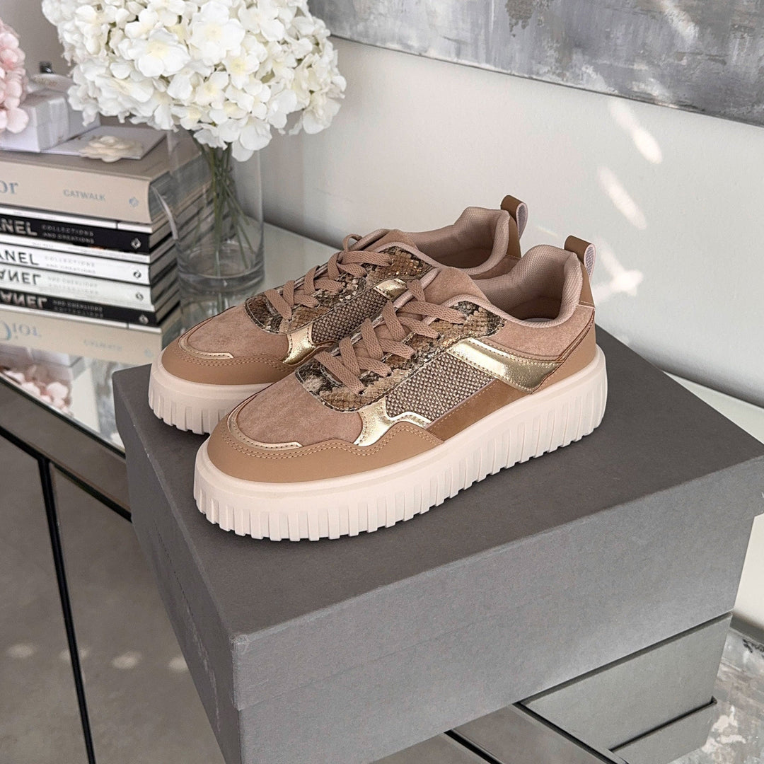 Maud | Baskets taupe confortables