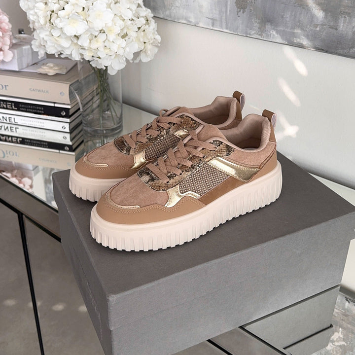 Maud | Baskets taupe confortables