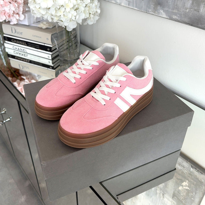 Mylène | Baskets roses à plateforme
