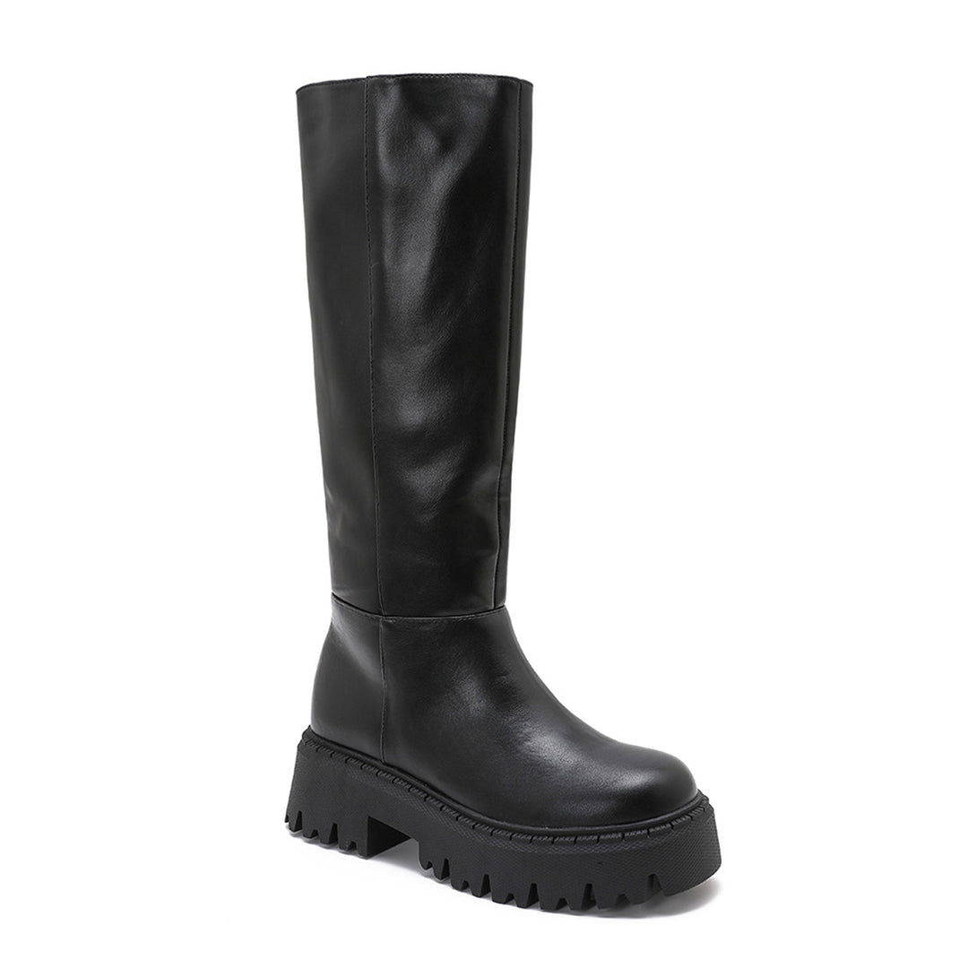 Clotilde | Bottes hautes noires à semelle chunky