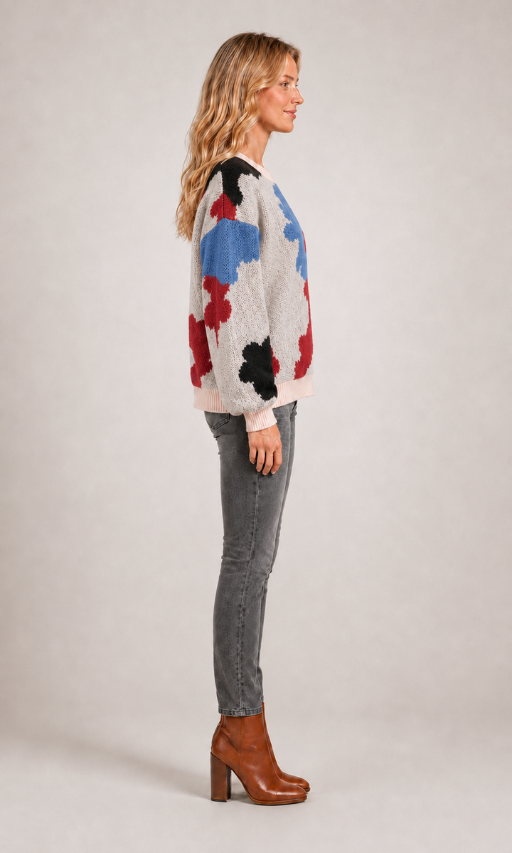 Sydney | Pull fleuri en maille