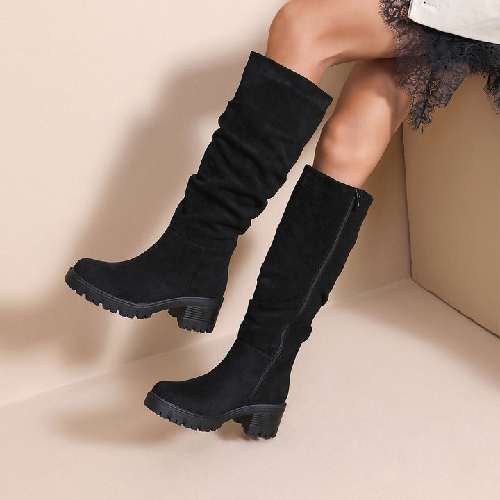 Lorraine | Bottes noires à tige froncée