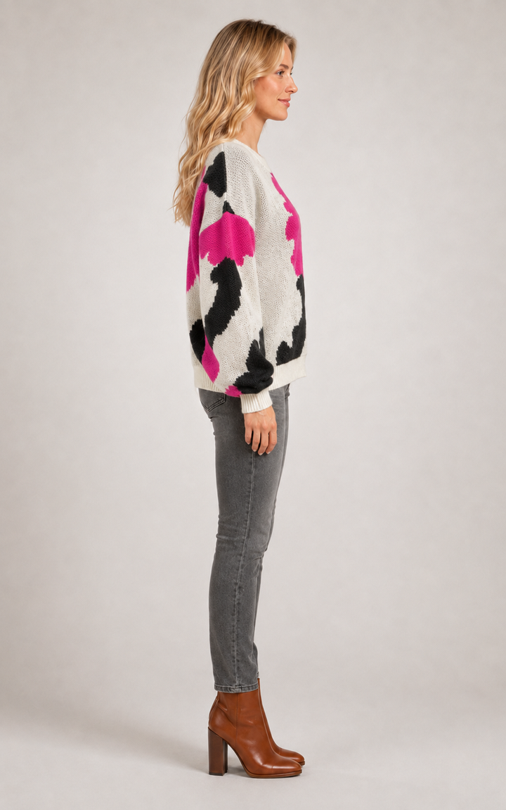 Sydney | Pull fleuri en maille