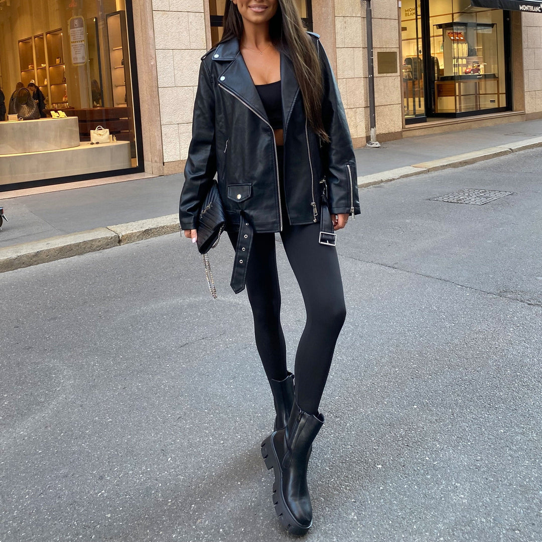 Lucie | Bottines noires à semelle épaisse