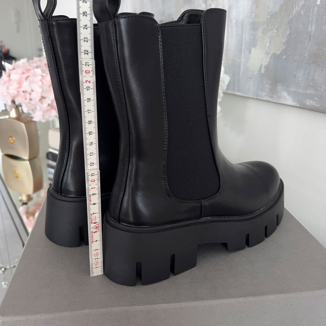 Lucie | Bottines noires à semelle épaisse