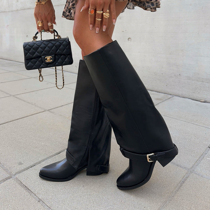 Roxane | Bottes noires élégantes hauteur genou