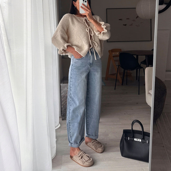 Nadège | Mules beiges à franges