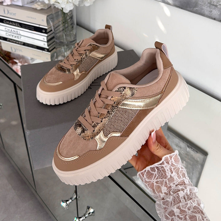 Maud | Baskets taupe confortables