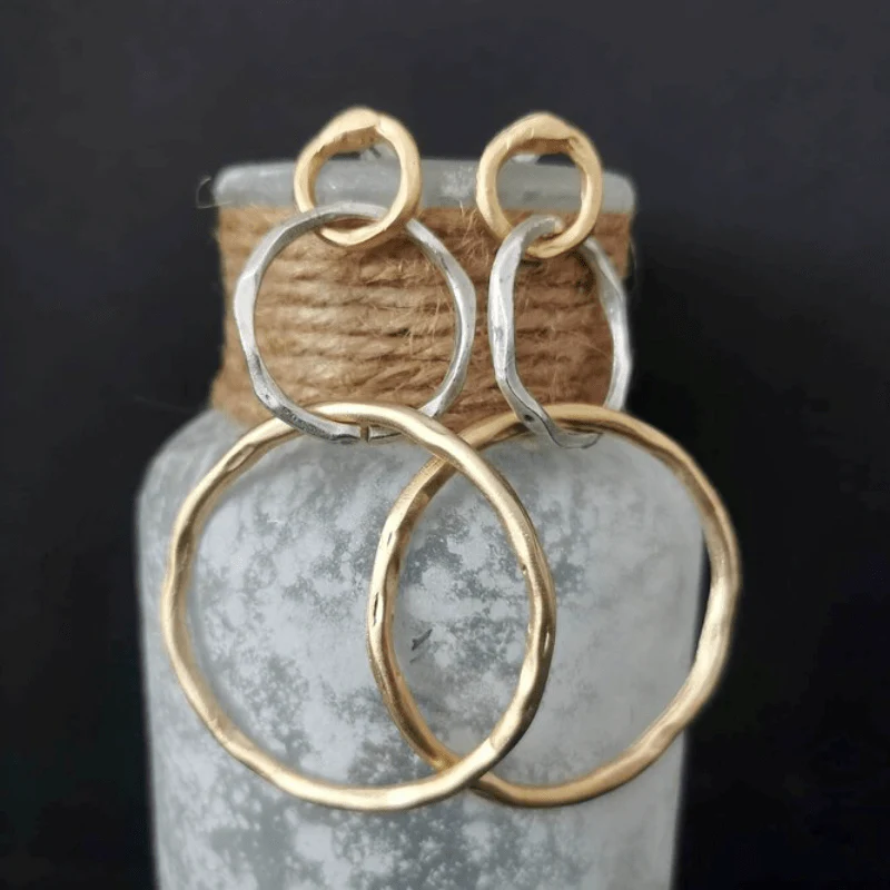 Bague Duo | Créole dorée avec puce d&