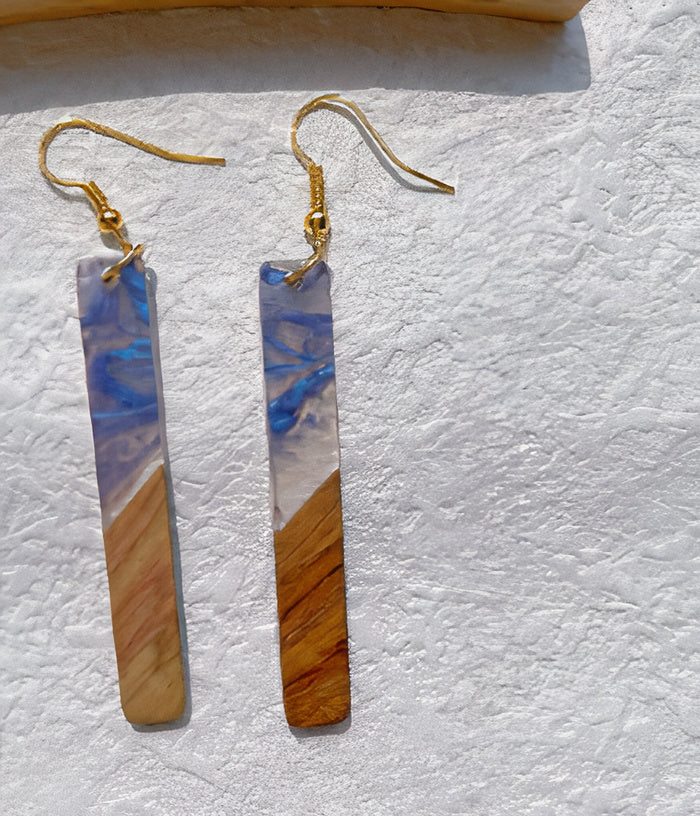 Barre Colorée | Boucles d'oreilles très longues avec barres colorées – Vue 01