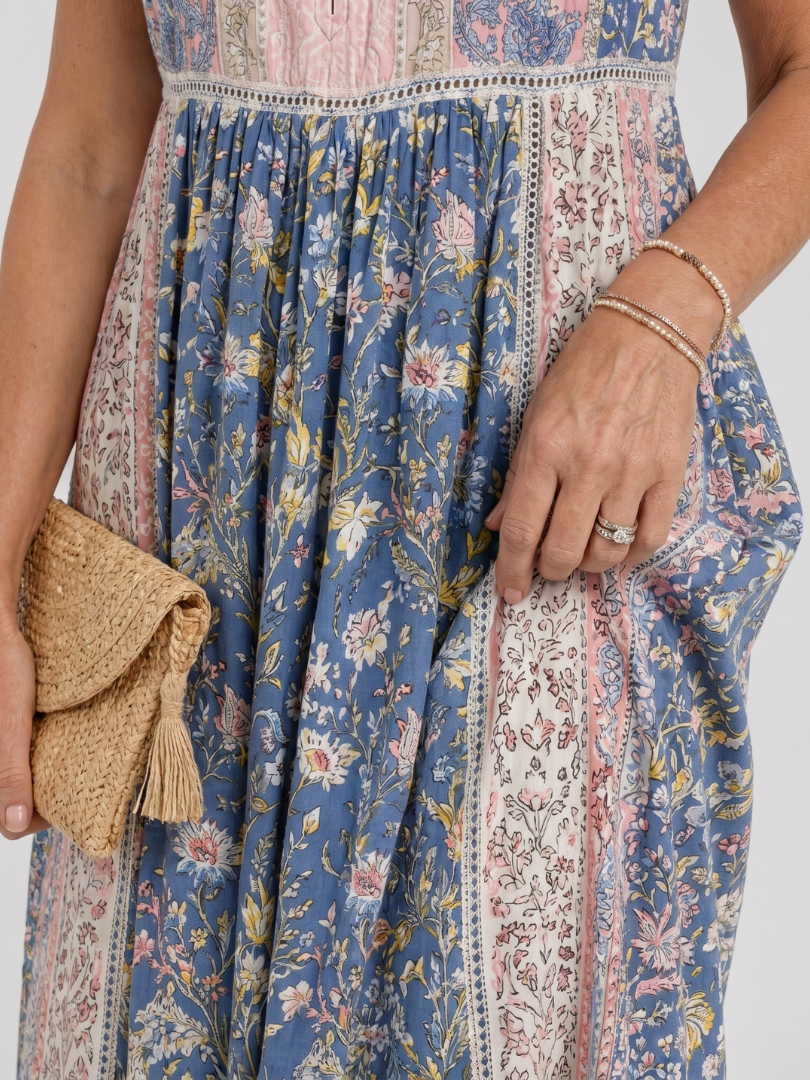 Ottoline — Robe midi à panneaux imprimés