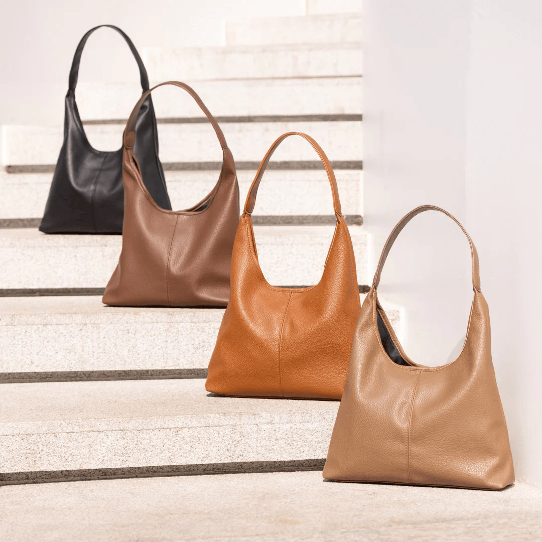 Sac hobo Jolie brun foncé vu de trois quarts