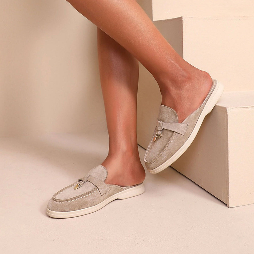 Maïwenn | Mocassins beiges effet daim à boucle