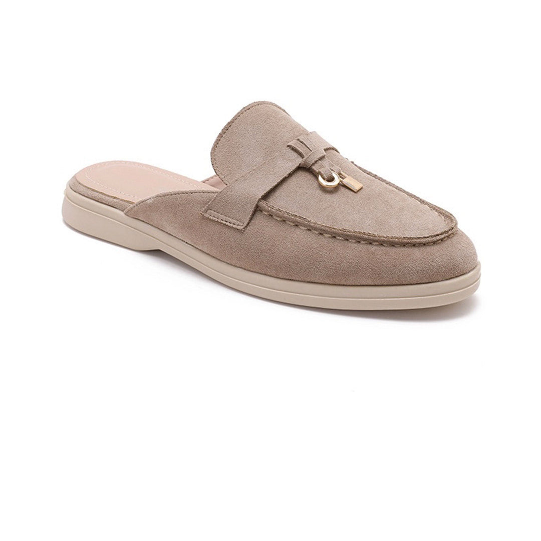 Maïwenn | Mocassins beiges effet daim à boucle