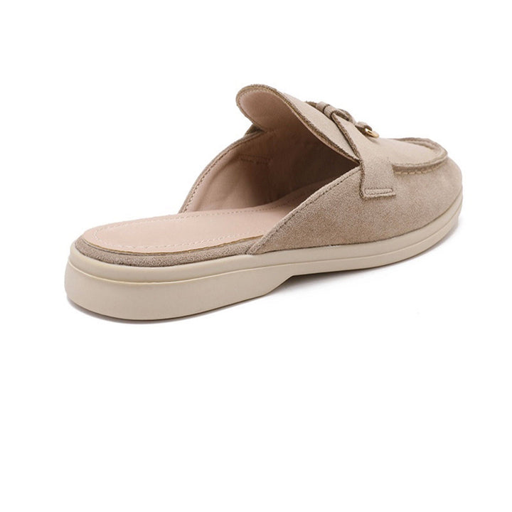 Maïwenn | Mocassins beiges effet daim à boucle