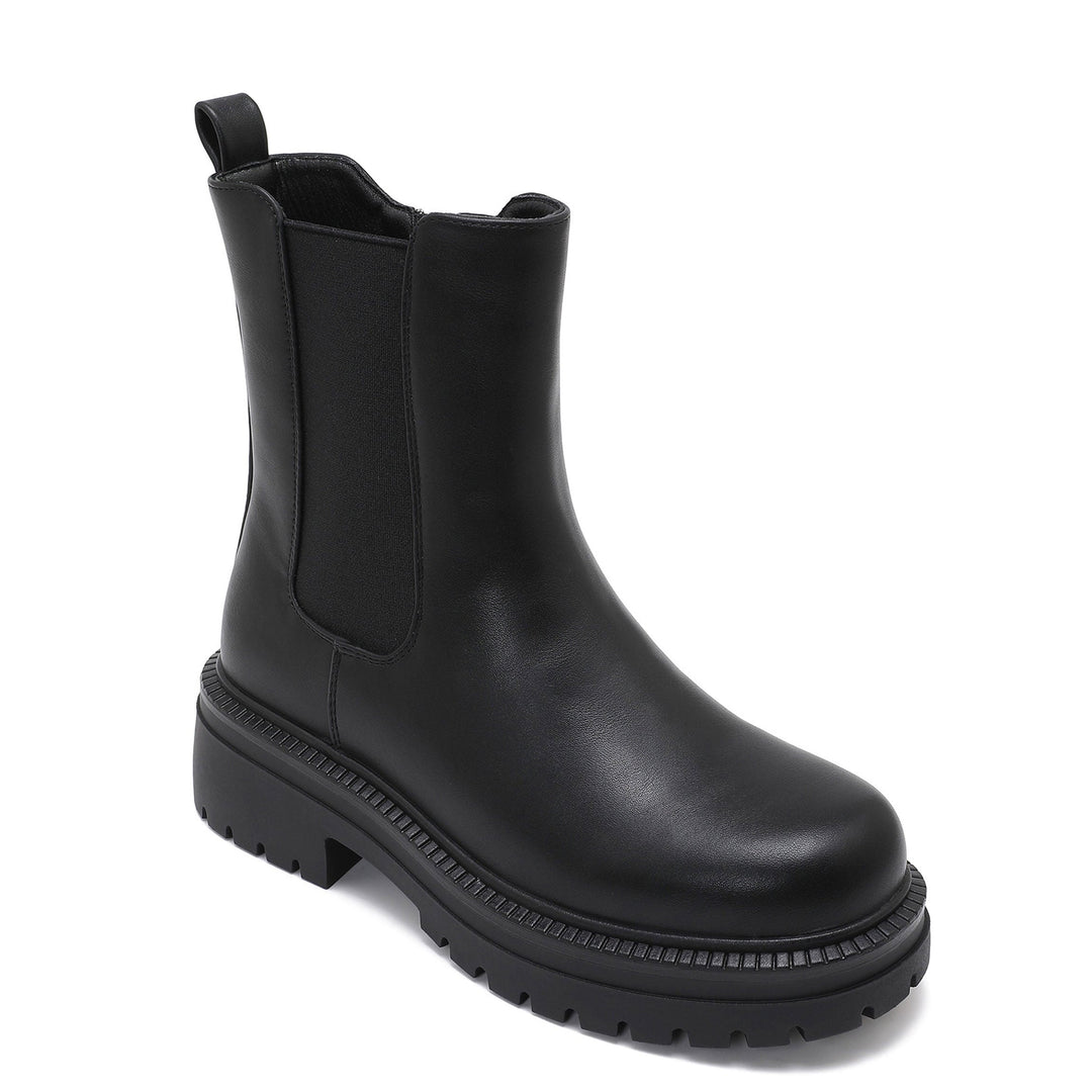 Clémence | Bottines Chelsea noires à semelle épaisse