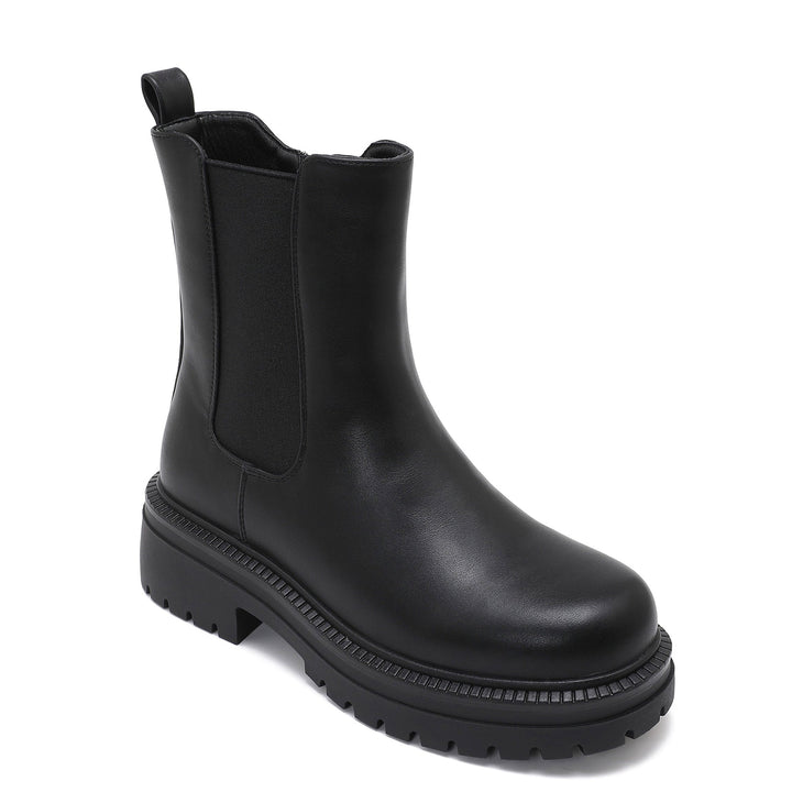 Clémence | Bottines Chelsea noires à semelle épaisse