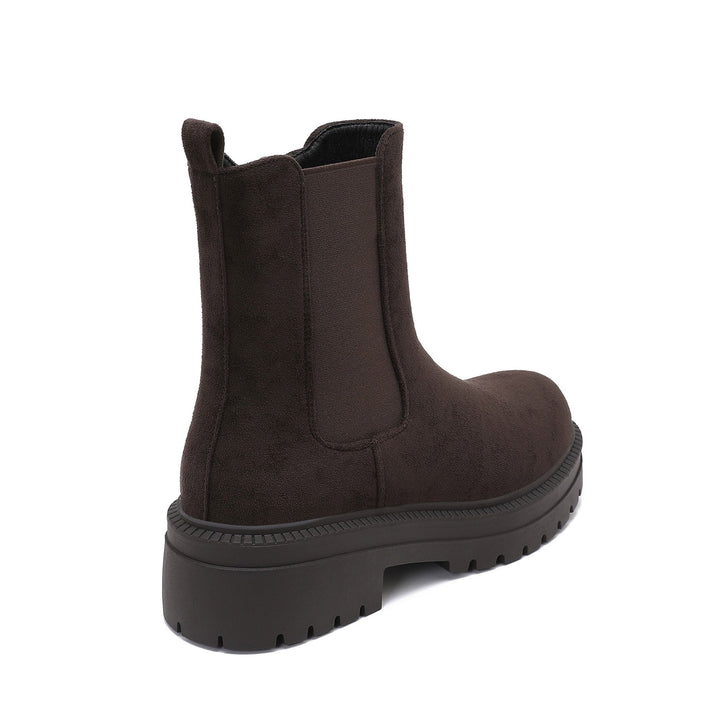 Élodie | Bottines Chelsea marron foncé en suédine