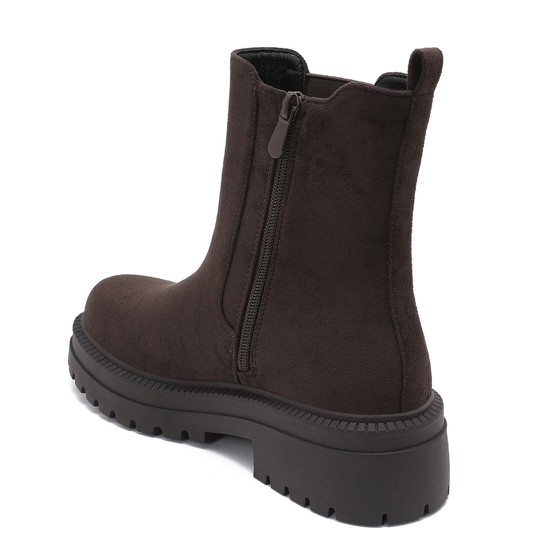 Élodie | Bottines Chelsea marron foncé en suédine