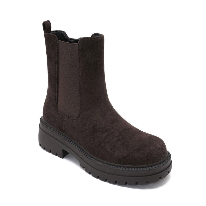 Élodie | Bottines Chelsea marron foncé en suédine