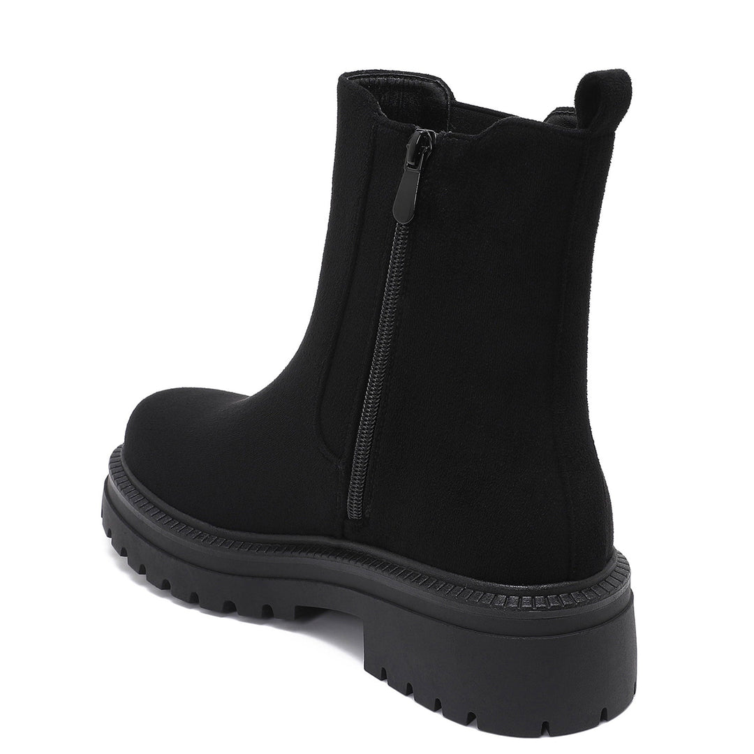 Inès | Bottines Chelsea noires en daim