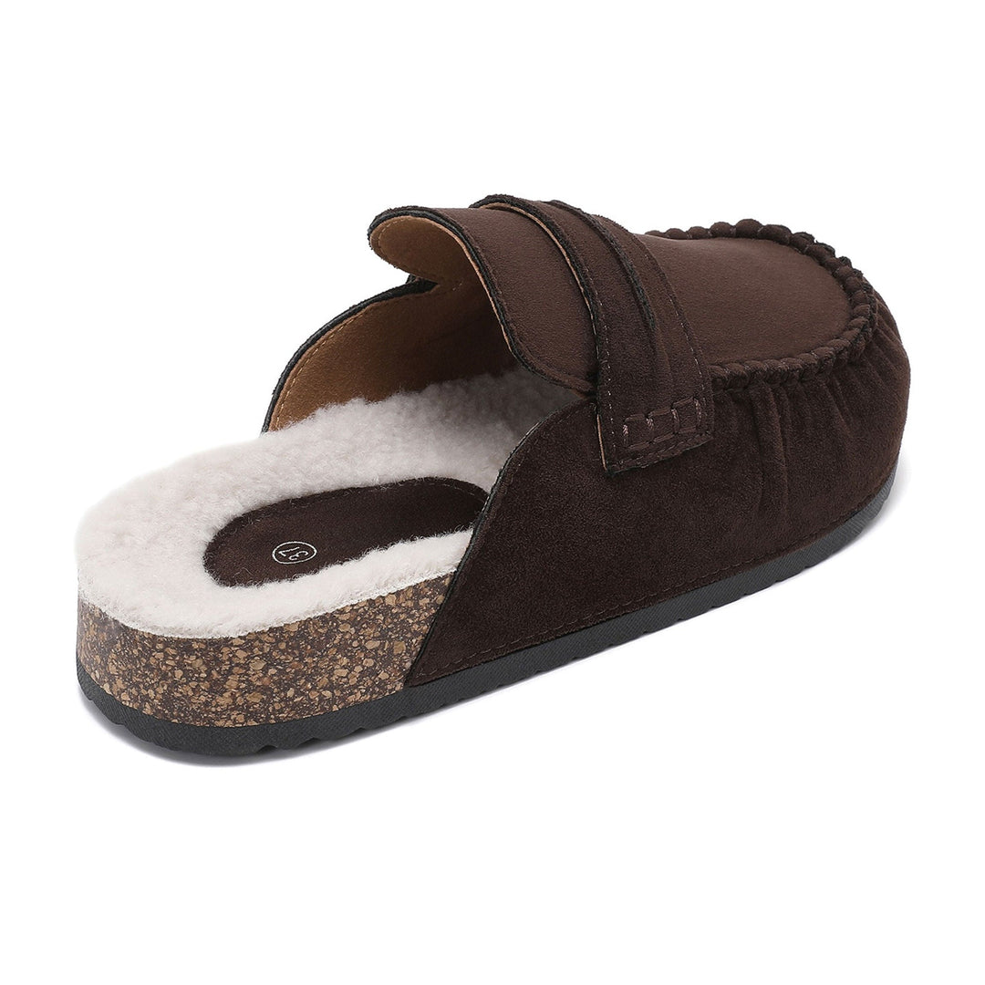 Brigitte | Mules fourrées marron