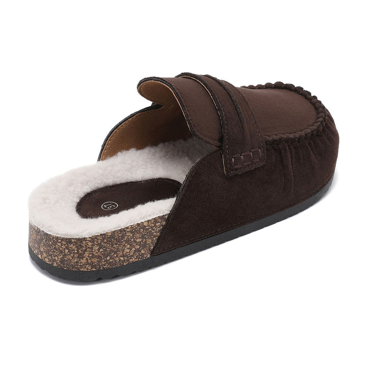 Brigitte | Mules fourrées marron