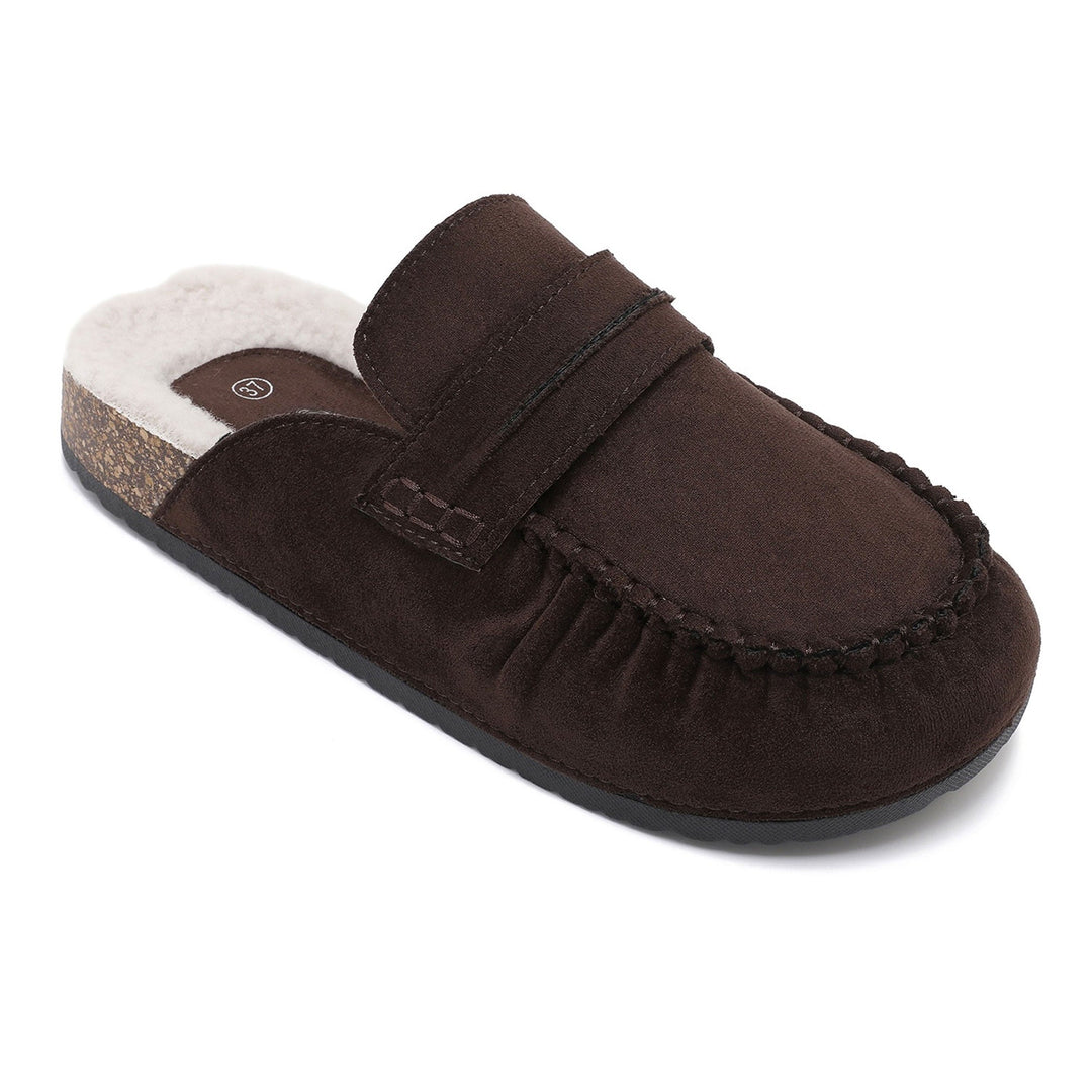 Brigitte | Mules fourrées marron