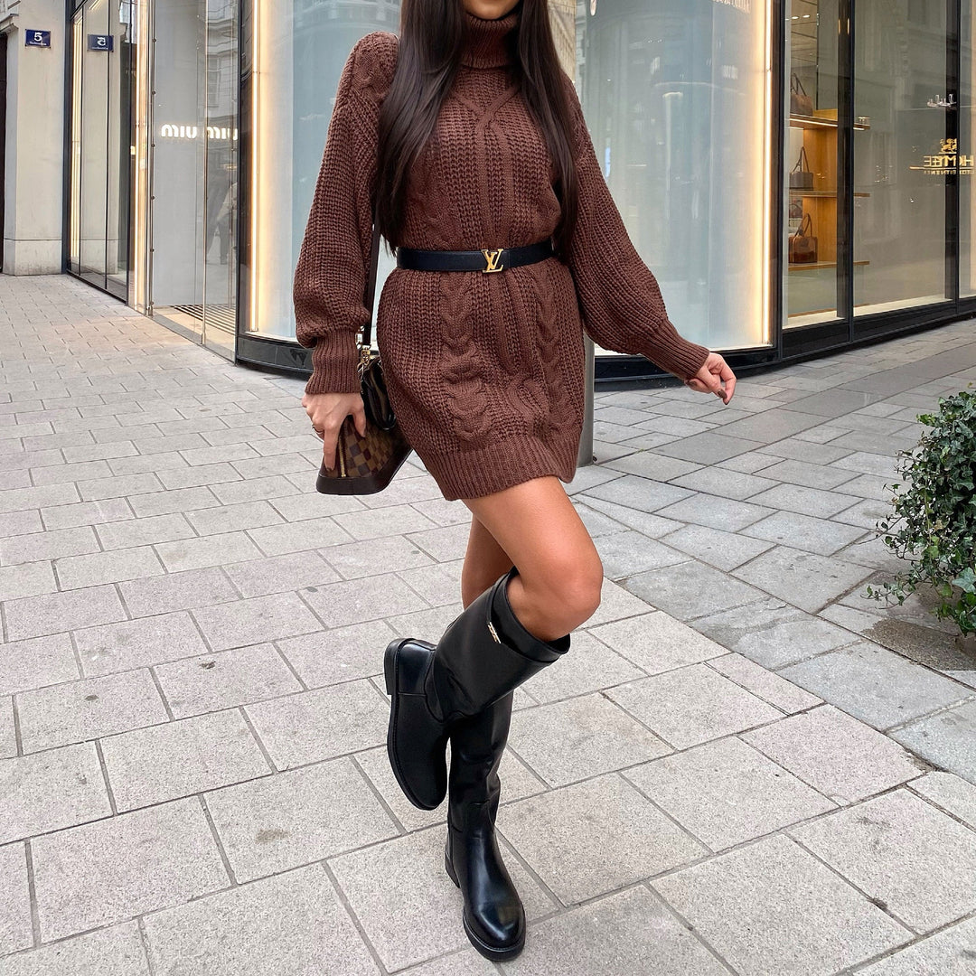 Salomé | Bottes hautes noires à boucle décorative