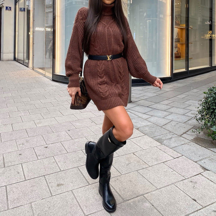 Salomé | Bottes hautes noires à boucle décorative