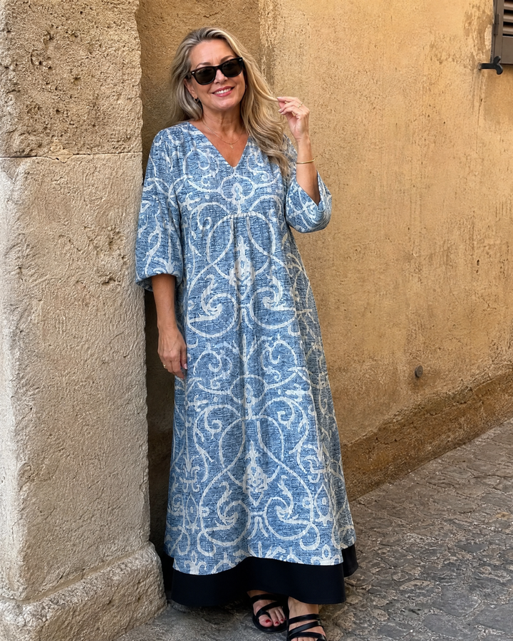Isabelle — Robe longue à rinceaux vintage
