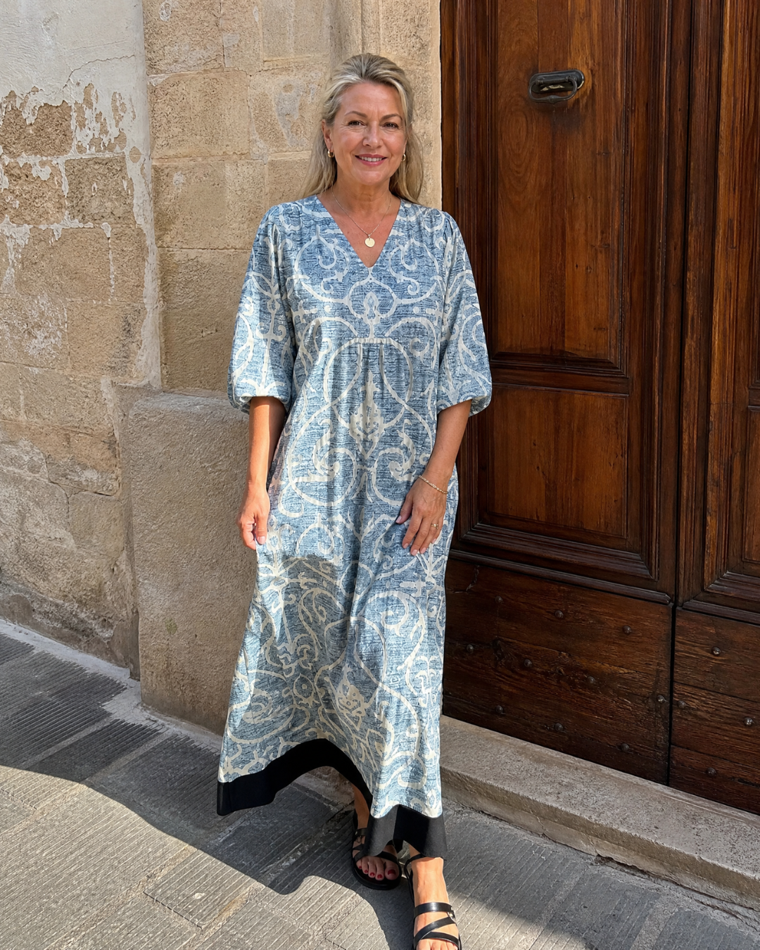 Isabelle — Robe longue à rinceaux vintage