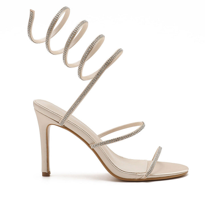 Yvonne | Sandales à talon aiguille ornées de strass