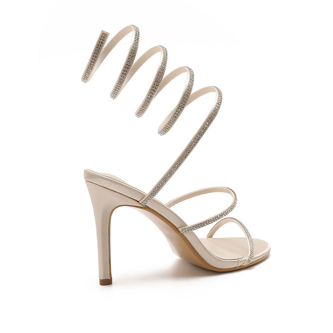 Yvonne | Sandales à talon aiguille ornées de strass