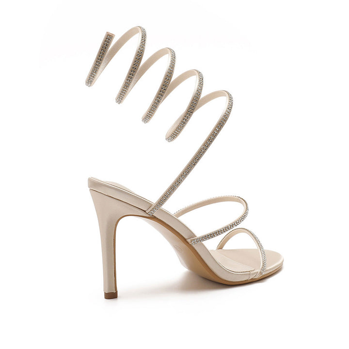 Yvonne | Sandales à talon aiguille ornées de strass