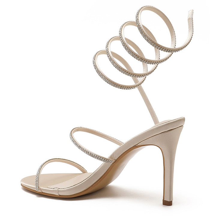 Yvonne | Sandales à talon aiguille ornées de strass