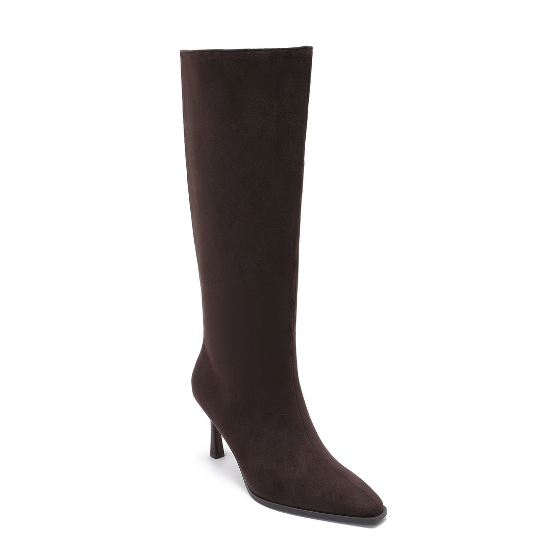 Yolande | Bottes marron à talon kitten