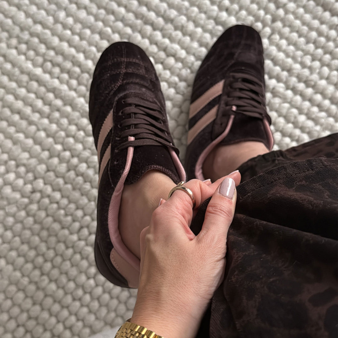 Violette | Baskets marron à lacets