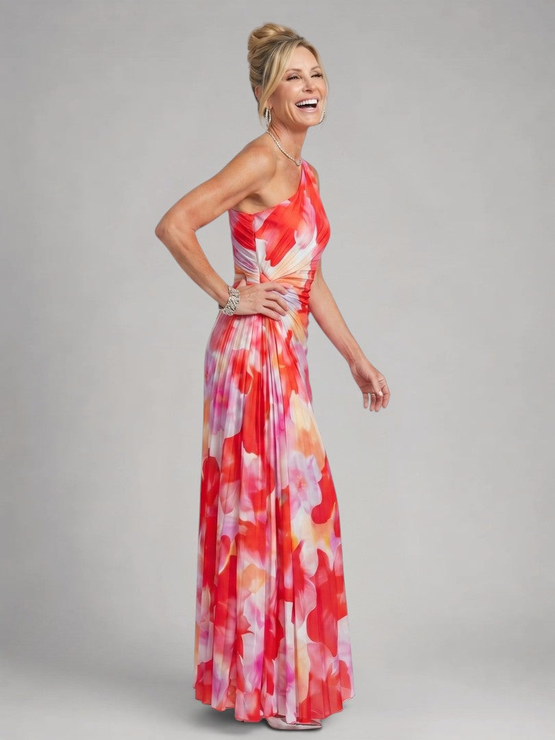 Séraphie — Robe longue asymétrique plissée