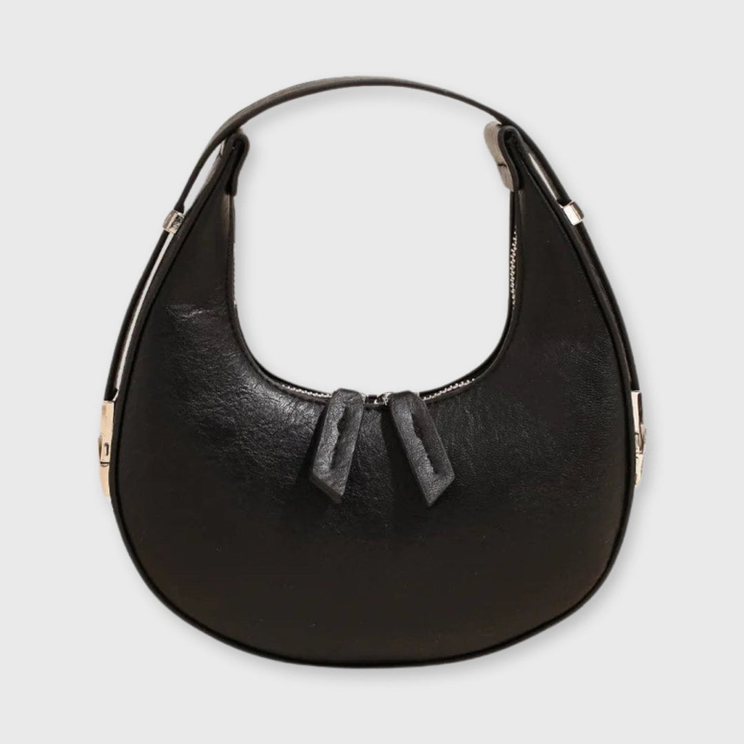 Sac demi-lune Lune noir vu de face